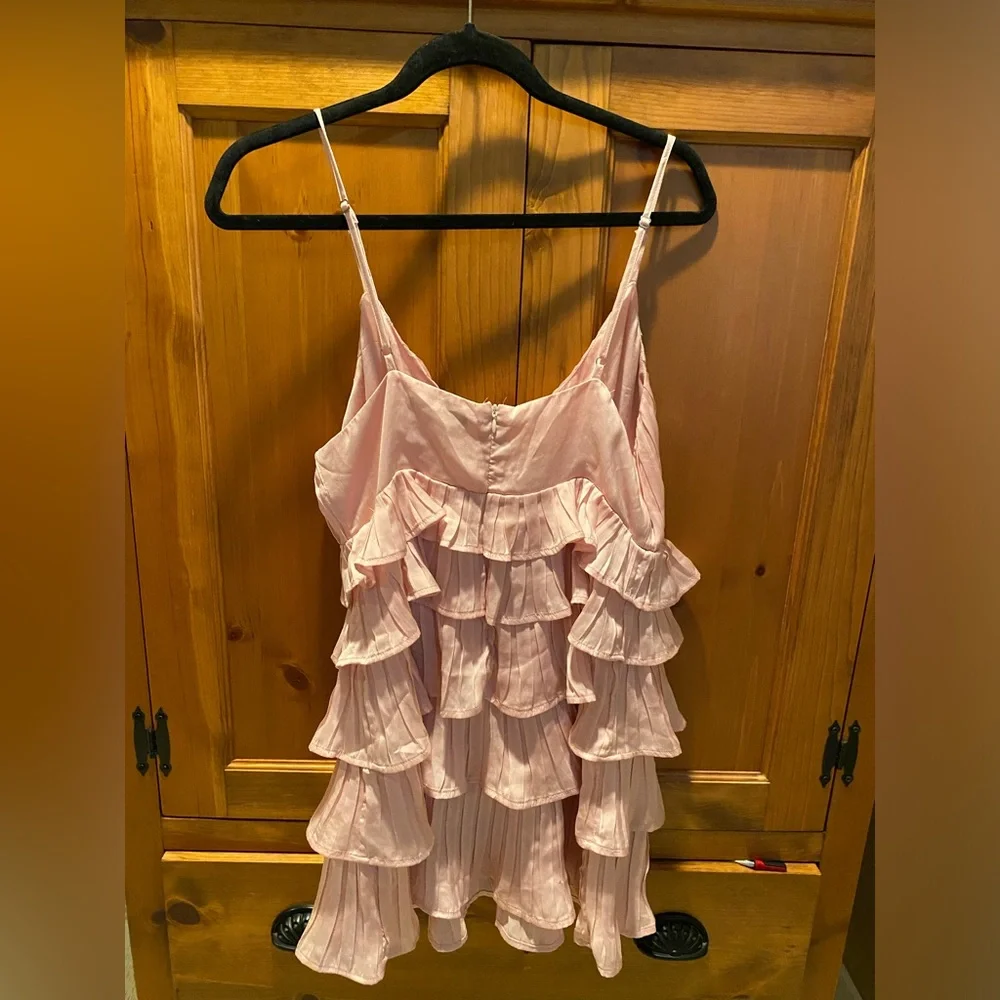 Pink Ruffle Mini Dress - Picture 3 of 4
